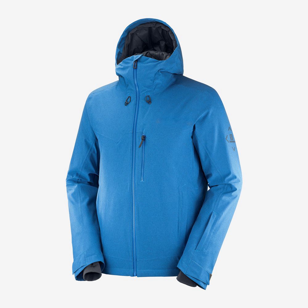 Salomon Singapore Mens Ski Jackets - UNTRACKED Turquoise | 20491-QZKL